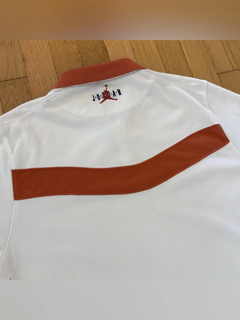 Jordan Eastside Golf Pique Polo Shirt Mens L White Clay Orange Jumpman Club Nike